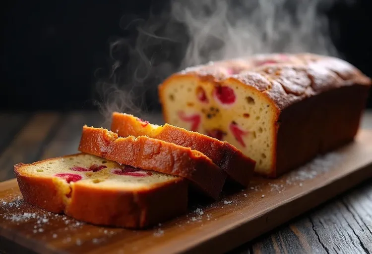 Passionfruit and raspberry banana bread