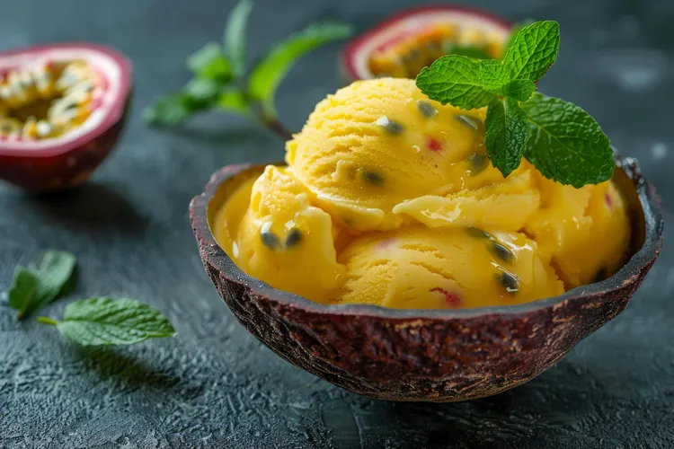 Passionfruit sherbet