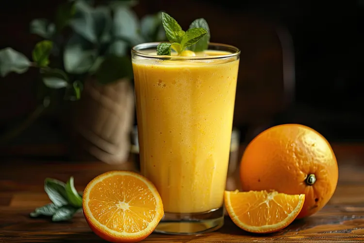 Peach mango orange smoothie