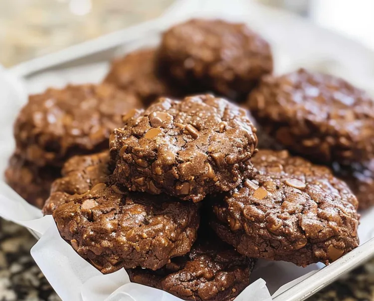 Peanut butter-chocolate oatmeal no-bake cookies