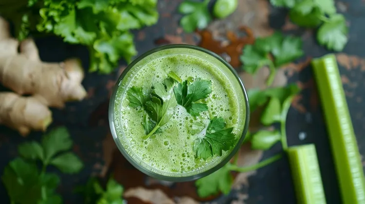 Pineapple, parsley and ginger smoothie