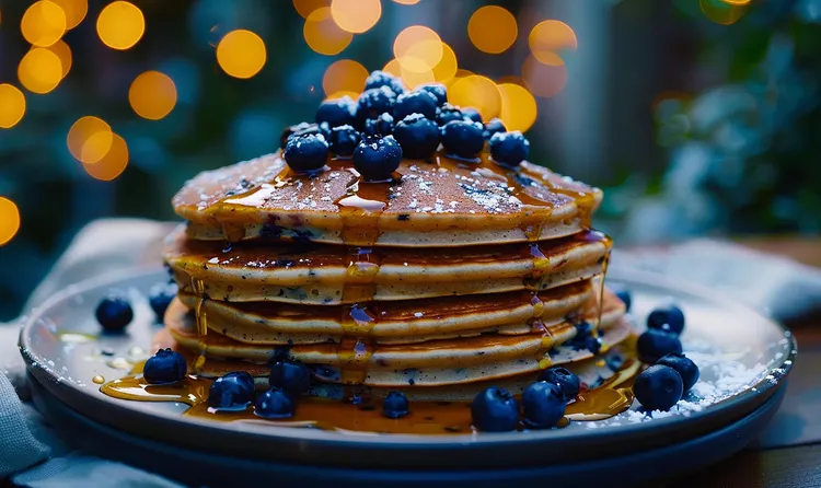 Blueberry oatmeal pancakes