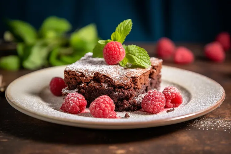 Raspberry and double choc brownie