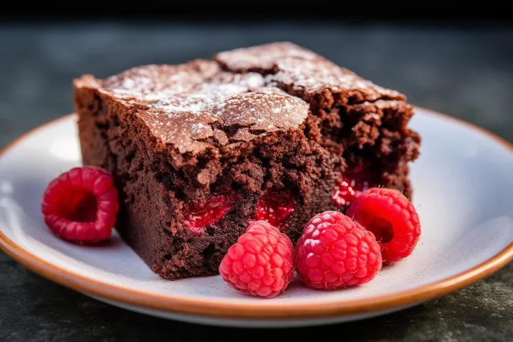 Raspberry brownie