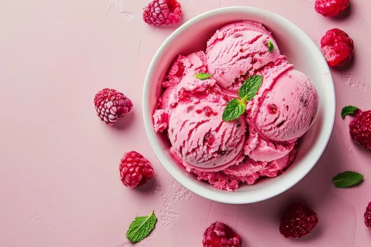 Raspberry coconut nice cream
