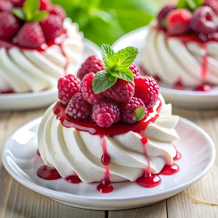 Raspberry ripple meringue