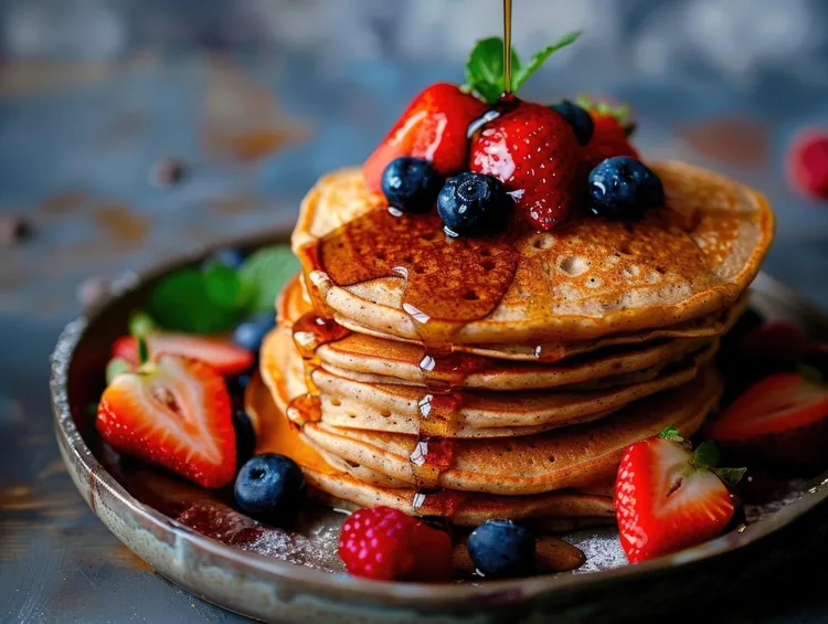 Ricotta and berry pancakes