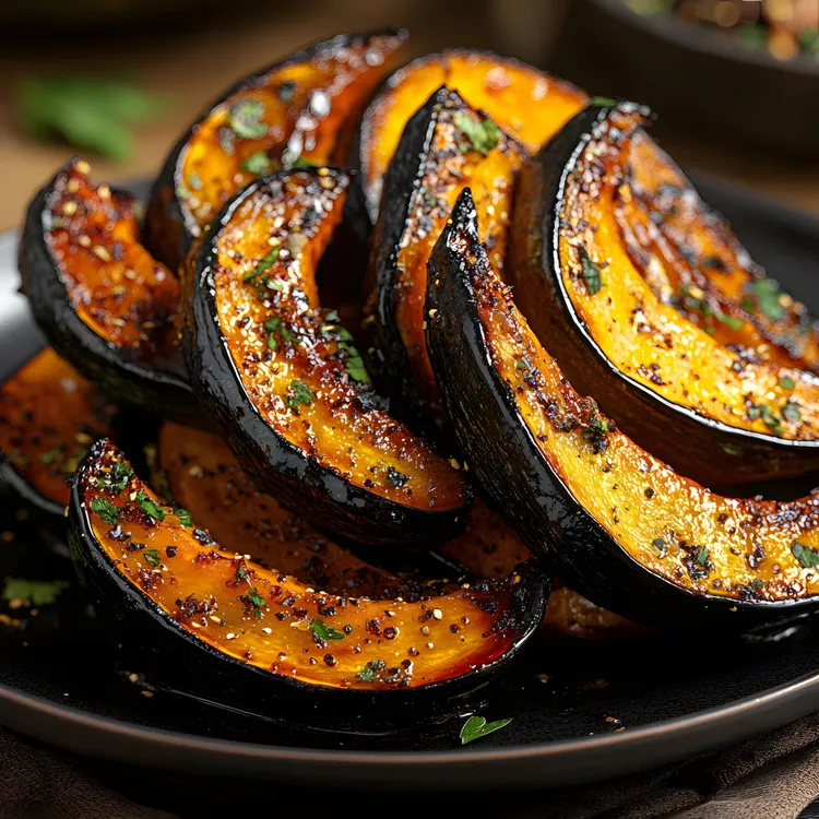 Roasted acorn squash with chile vinaigrette