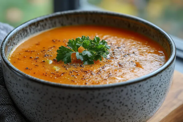 Roasted sweet potato & nutmeg soup