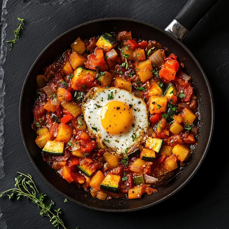 Sweet potato and bacon breakfast skillet
