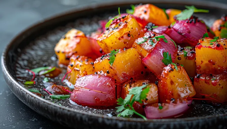 Simple herb tossed sweet potato