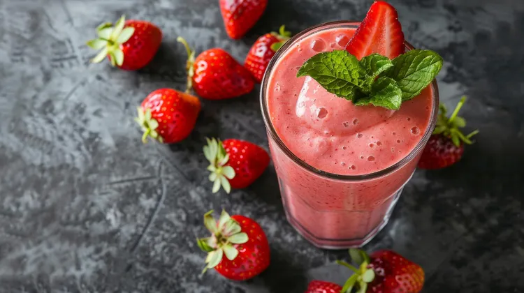 Strawberry protein smoothie