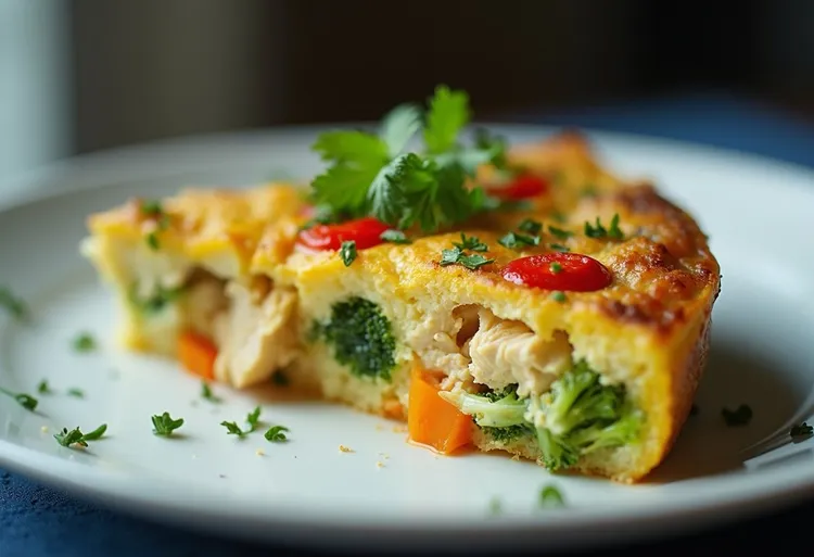 Skinny chicken and vegetable frittata
