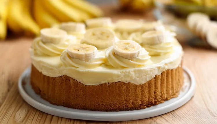 Banana cake with yoghurt cream whip