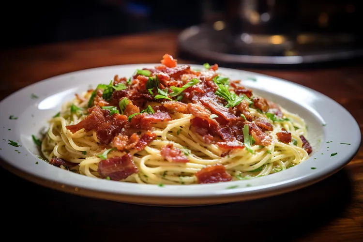 Spaghetti with bacon
