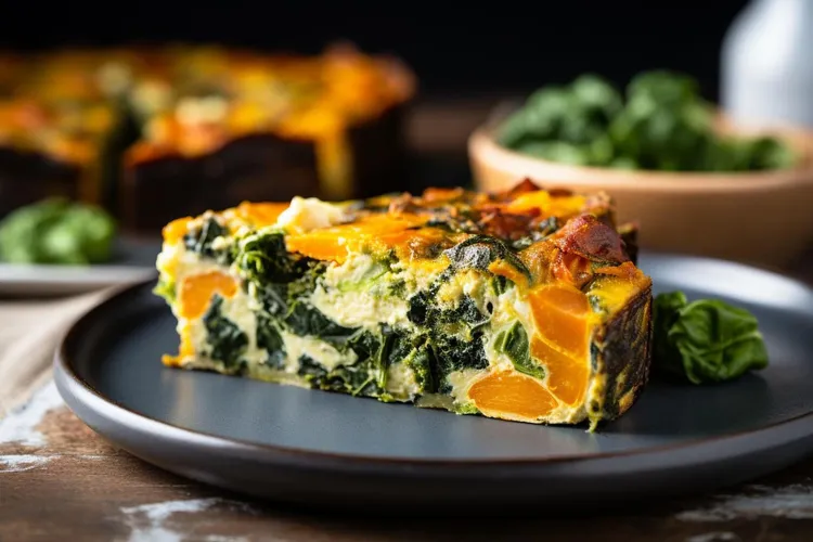 Spinach and sweet potato frittata with goat cheese