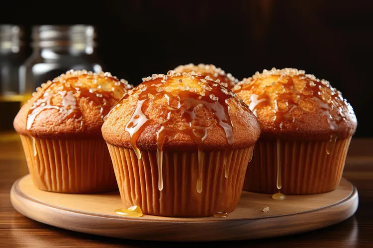 Sticky lime and banana cakes