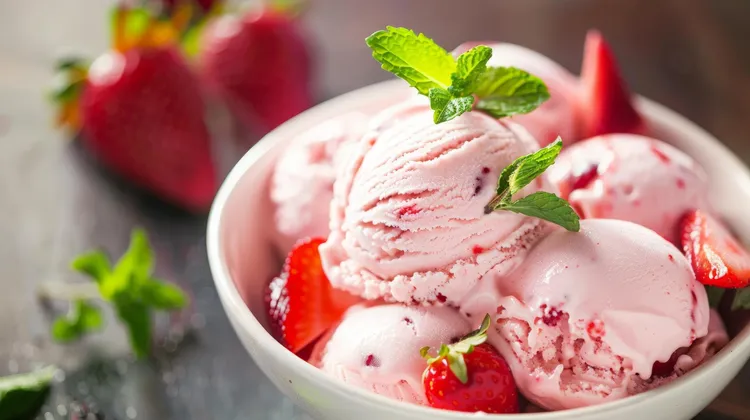 Strawberries & cream ice-cream