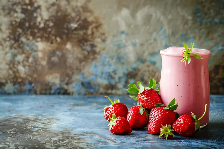 Strawberry banana protein shake