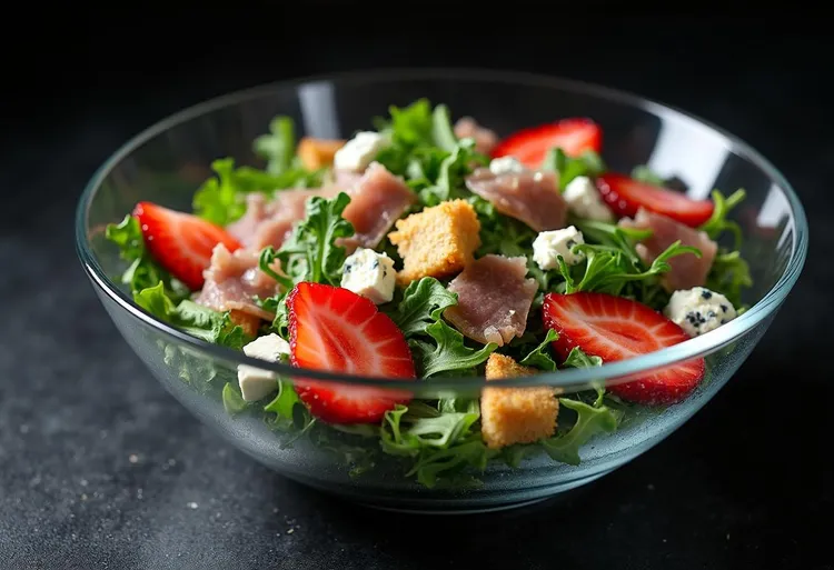 Strawberry, blue cheese & rocket salad