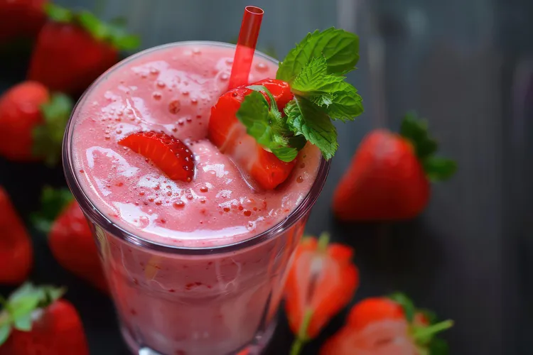 Strawberry coconut milkshake