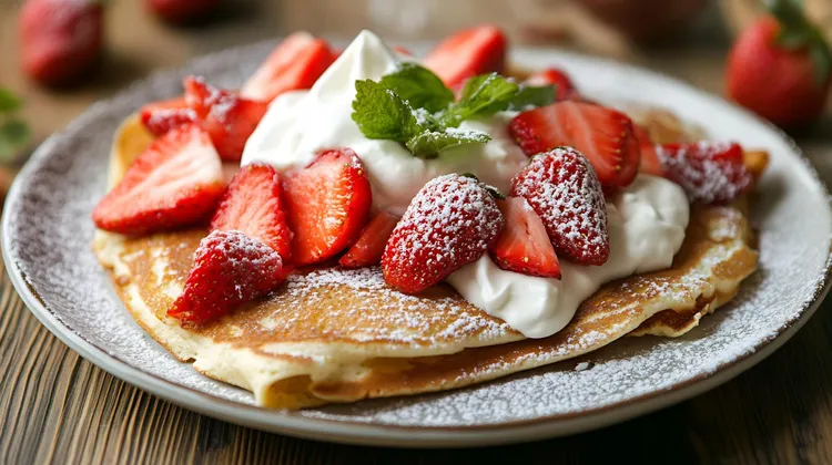 Strawberry crepes