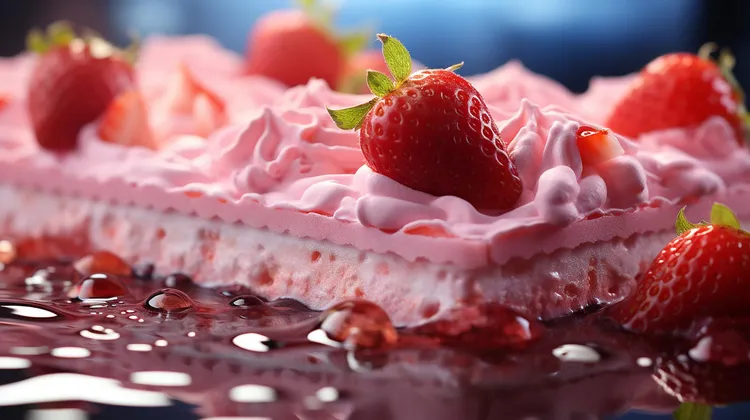 Strawberry frozen yoghurt wafers