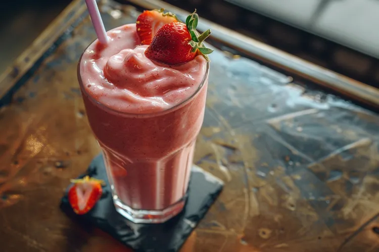 Strawberry banana protein power shake