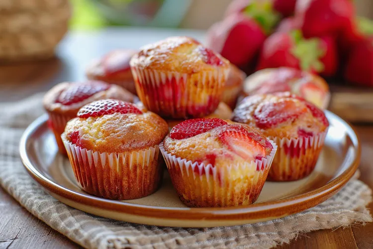 Strawberry ricotta muffins