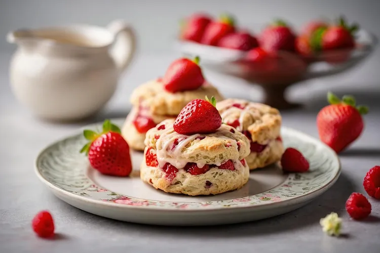 Strawberry scone cakes