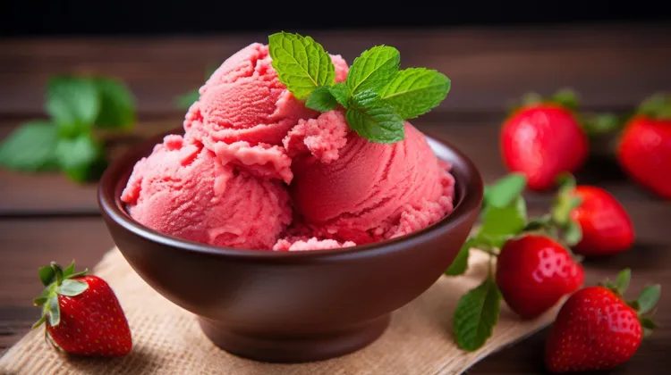 Strawberry semifreddo