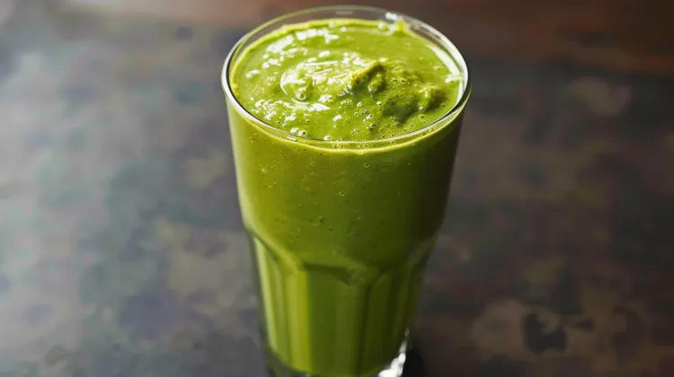 Strawberry, spinach and ginger green smoothie
