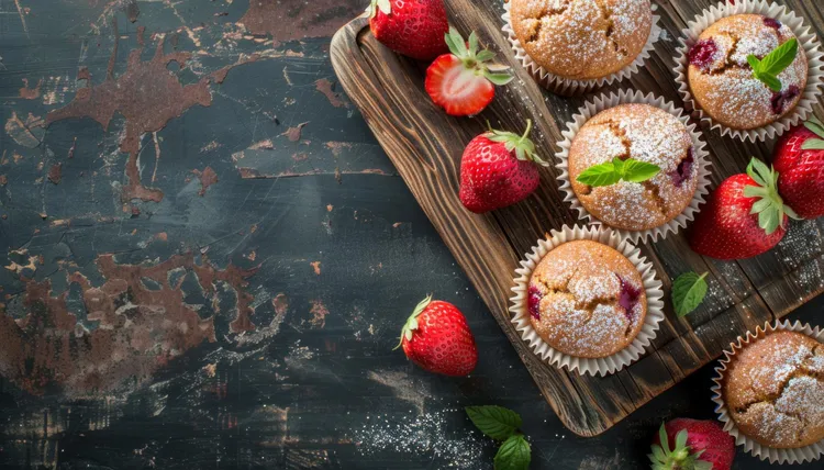Strawberry yoghurt muffins