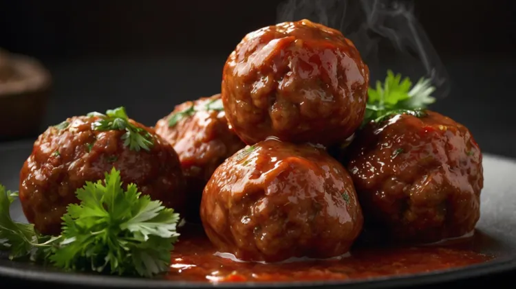 Meatballs with mustard, brown sugar and worcestershire sauce