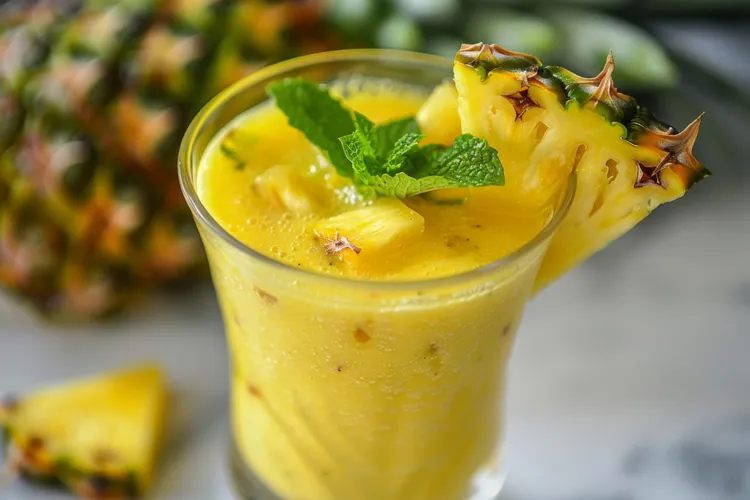Pineapple, banana and orange smoothie