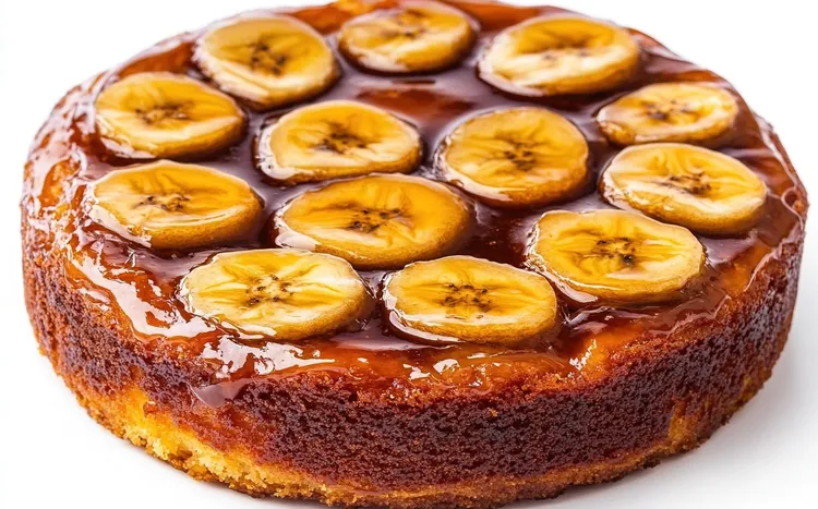 Upside-down banana cake