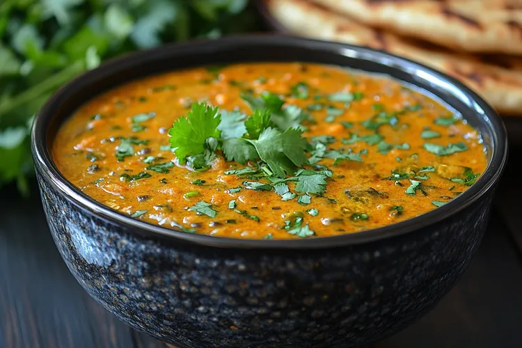 Vegan leek, potato and lentil soup