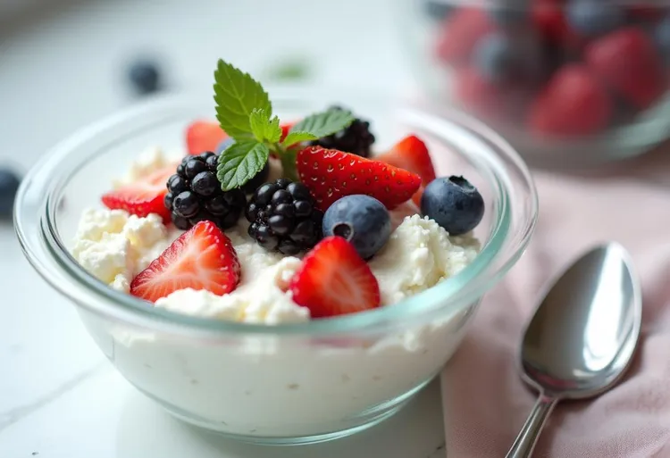 Triple berry cottage cheese delight