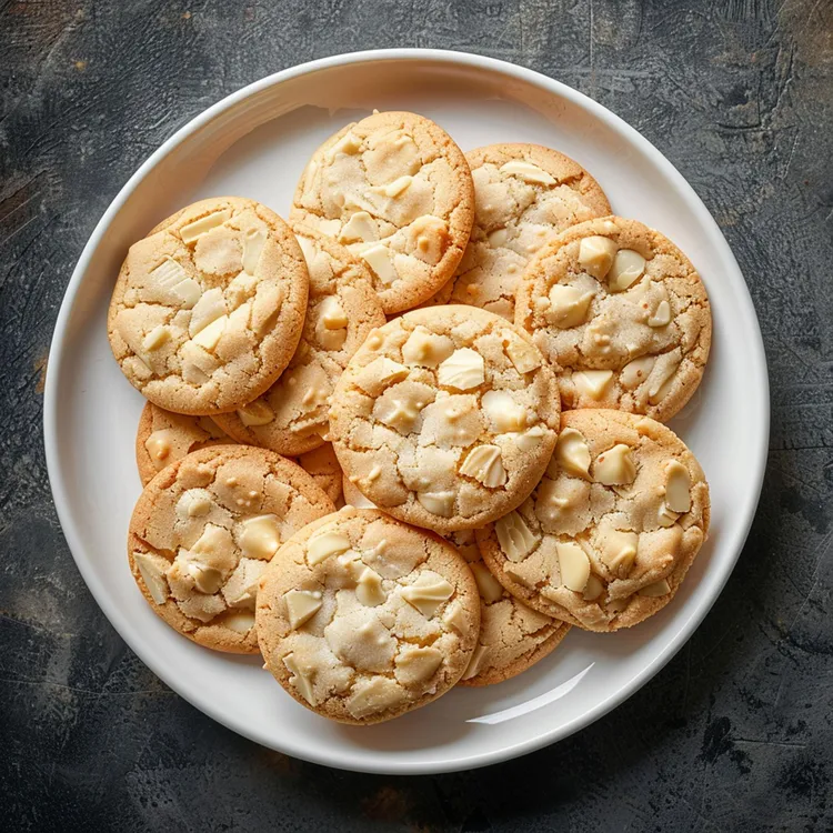 White chocolate and macadamia cookies