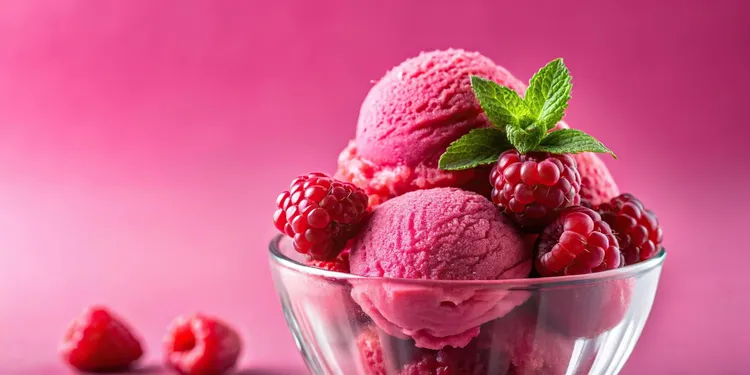 White chocolate & raspberry ice-cream