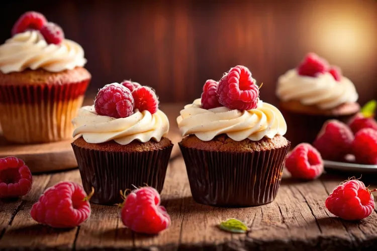 Wholemeal banana and raspberry muffins