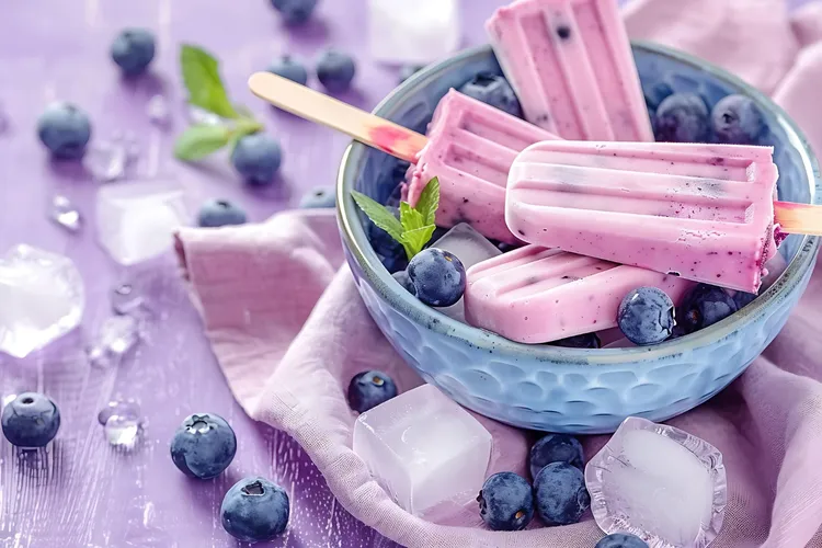 Yoghurt berry pops
