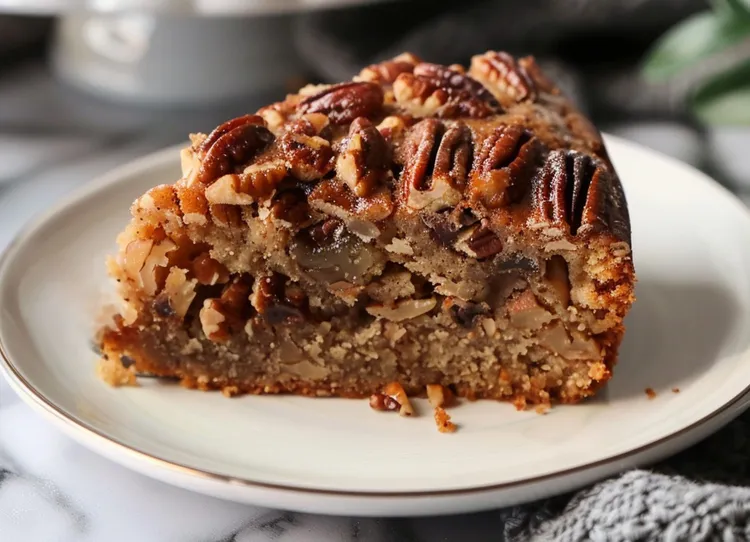 Banana cake with a nutty crumble topping