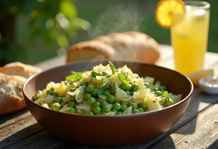 Braised peas and cabbage