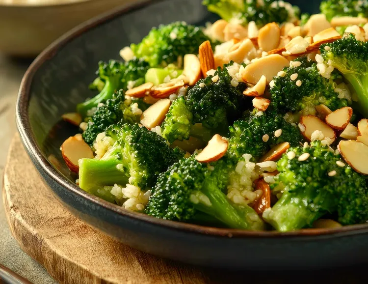 Broccoli almondine with lemon