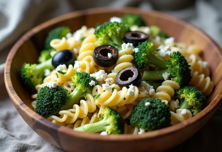 Broccoli & feta pasta salad