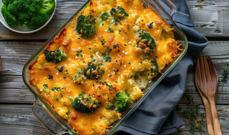 Broccoli and cheddar cheese bake