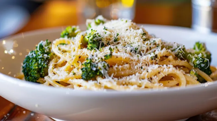 Broccolini and chilli spaghetti with pangrattato