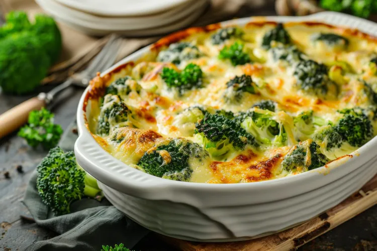 Broccolini, sour cream and chive bake