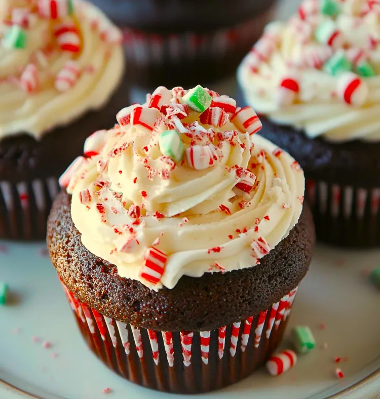 Candy cane cupcakes